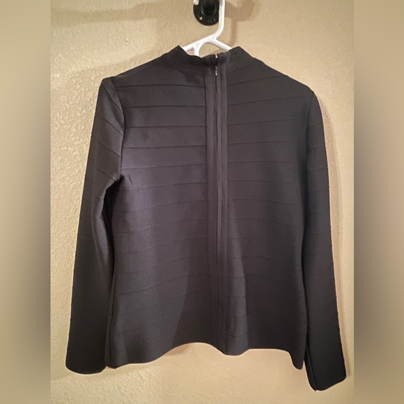 Karen Millen Bandage Knit Military Trim And Mesh Top Black L - Picture 7 of 8